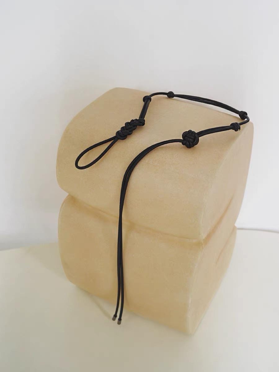 Microfiber Leather Rope Belt with Knots