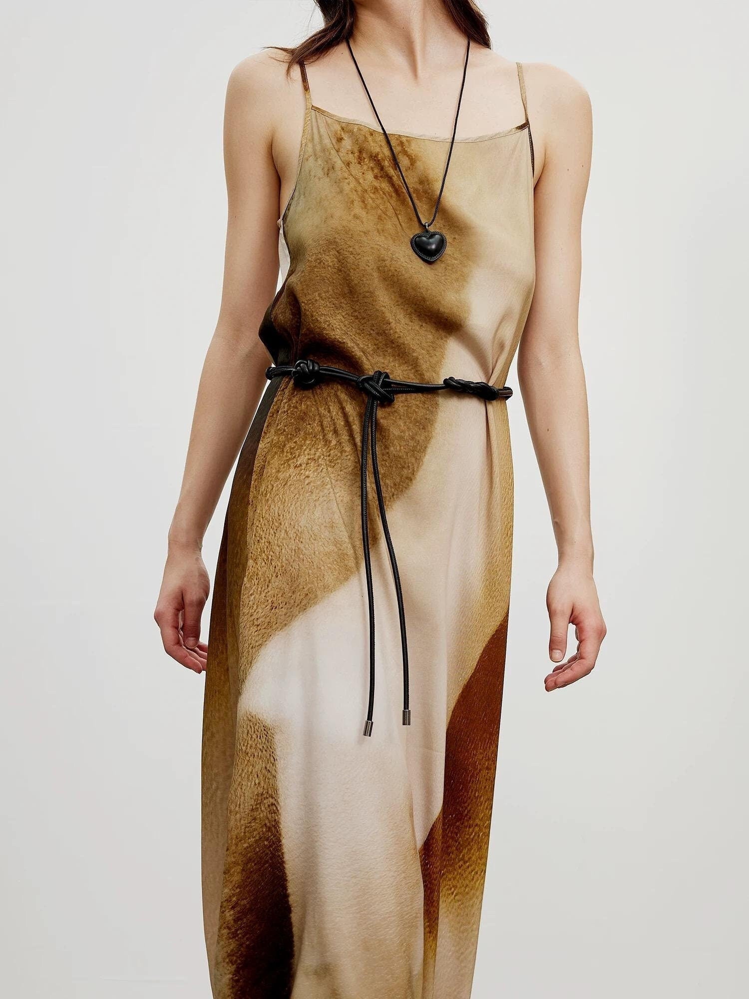 Microfiber Leather Rope Belt with Knots