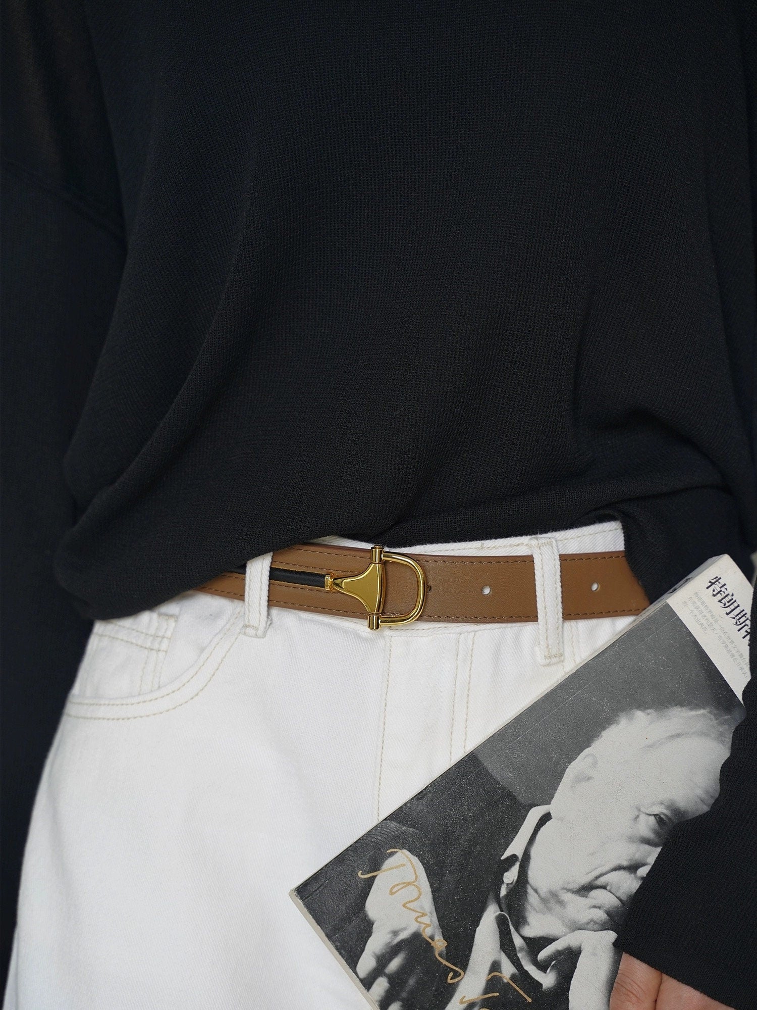 Minimalist Dual Color Leather Belt