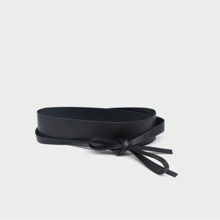 Wide Wrap Leather Belt, Obi Belt