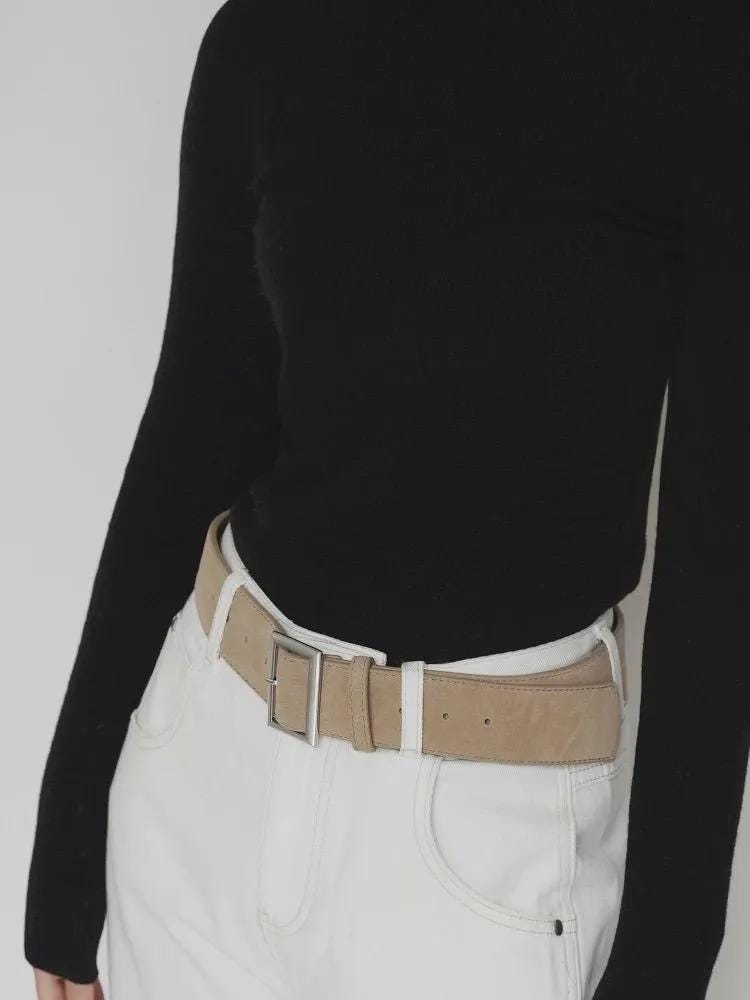 Wide Sueded Leather Belt