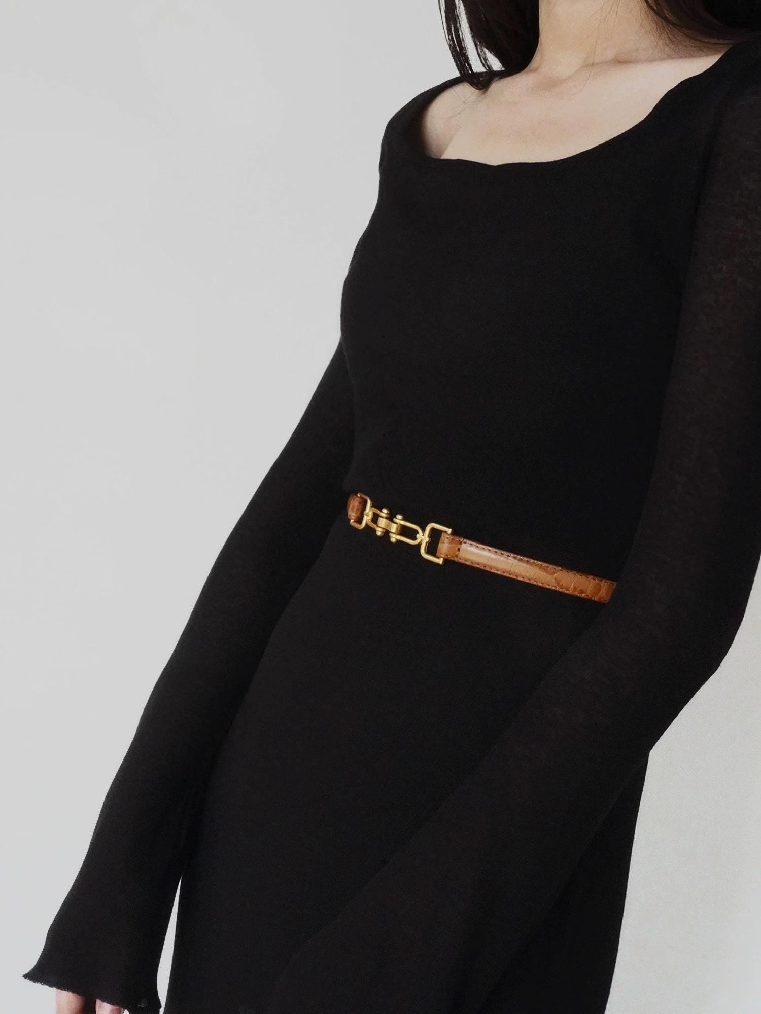 Minimalist Skinny Leather Belt