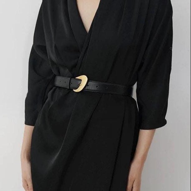 Gold Sculptural Buckle Belt