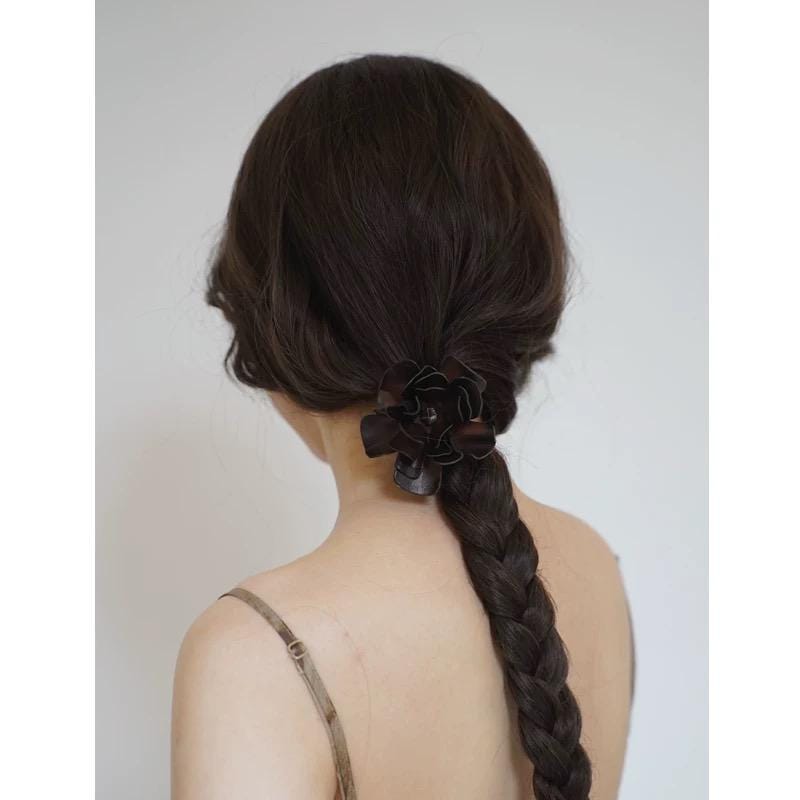 Leather Flower Hair Tie