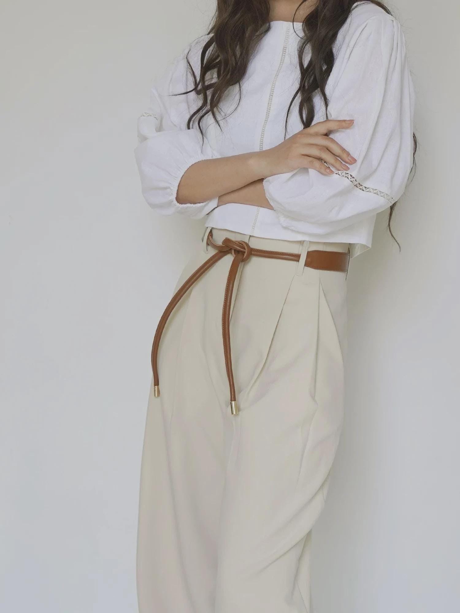 Wide Leather Knotted Belt