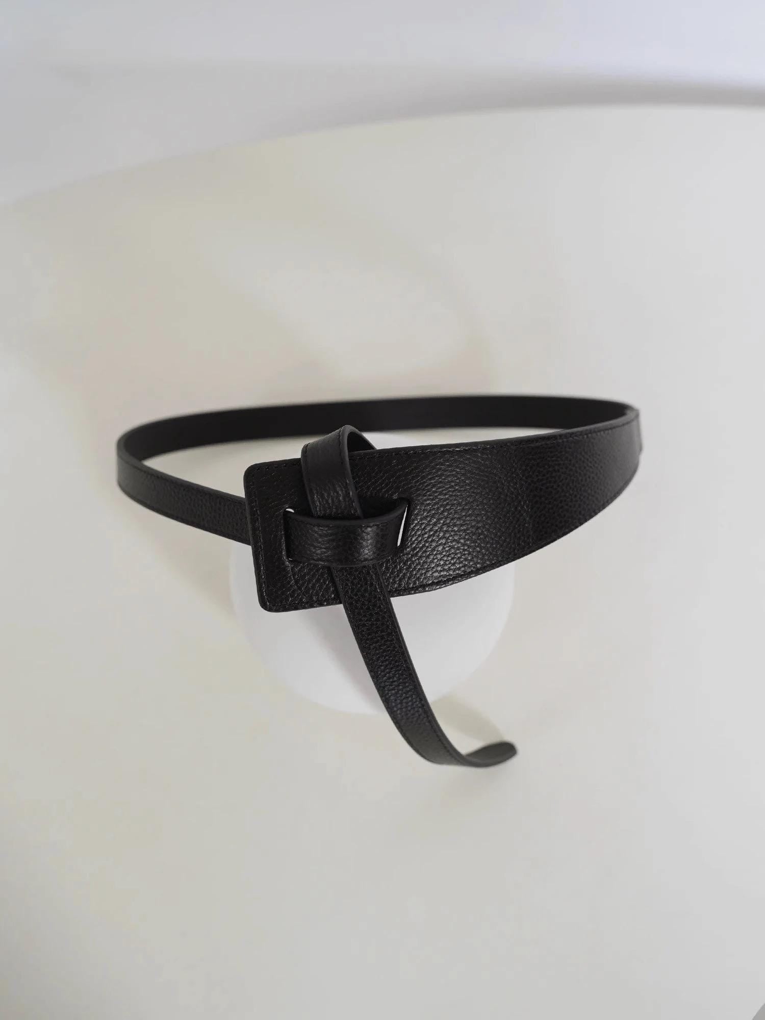 Top Grain Leather Knotted Belt