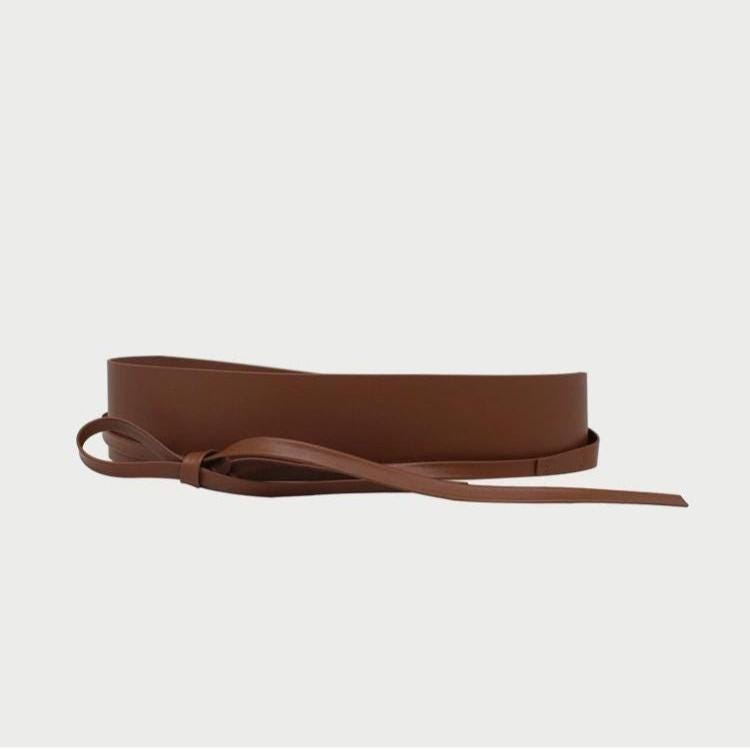 Wide Wrap Leather Belt, Obi Belt