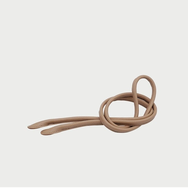 Top Grain Leather Rope, Stylish Long Knotted Belt