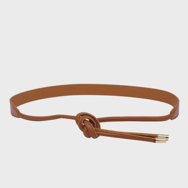 Wide Leather Knotted Belt