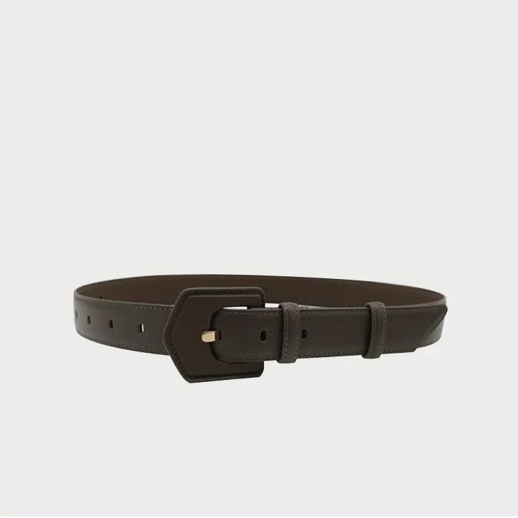 Wide Belt with Leather Buckle