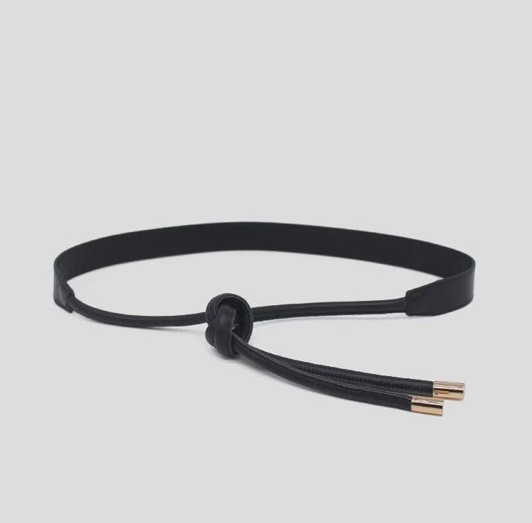 Wide Leather Knotted Belt