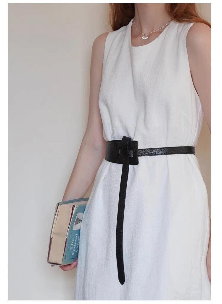 Wide to Narrow Leather Belt