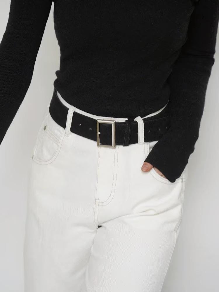 Wide Sueded Leather Belt