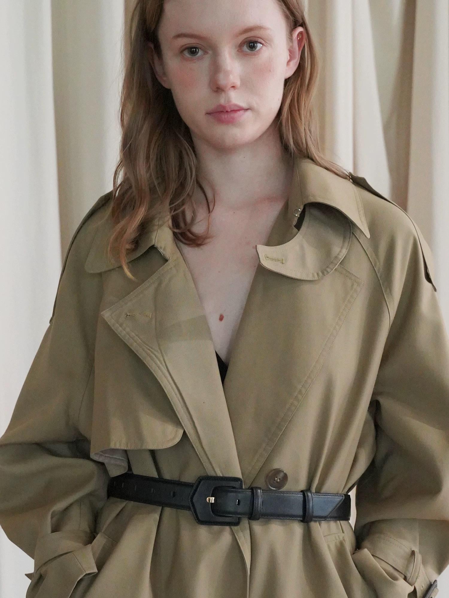 Wide Belt with Leather Buckle