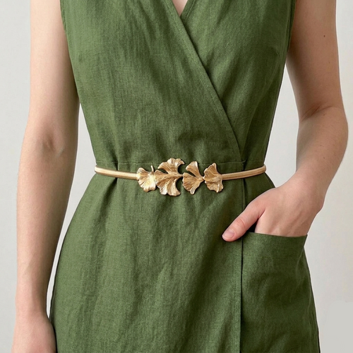 Gold Leaf Fashion Metal Belt