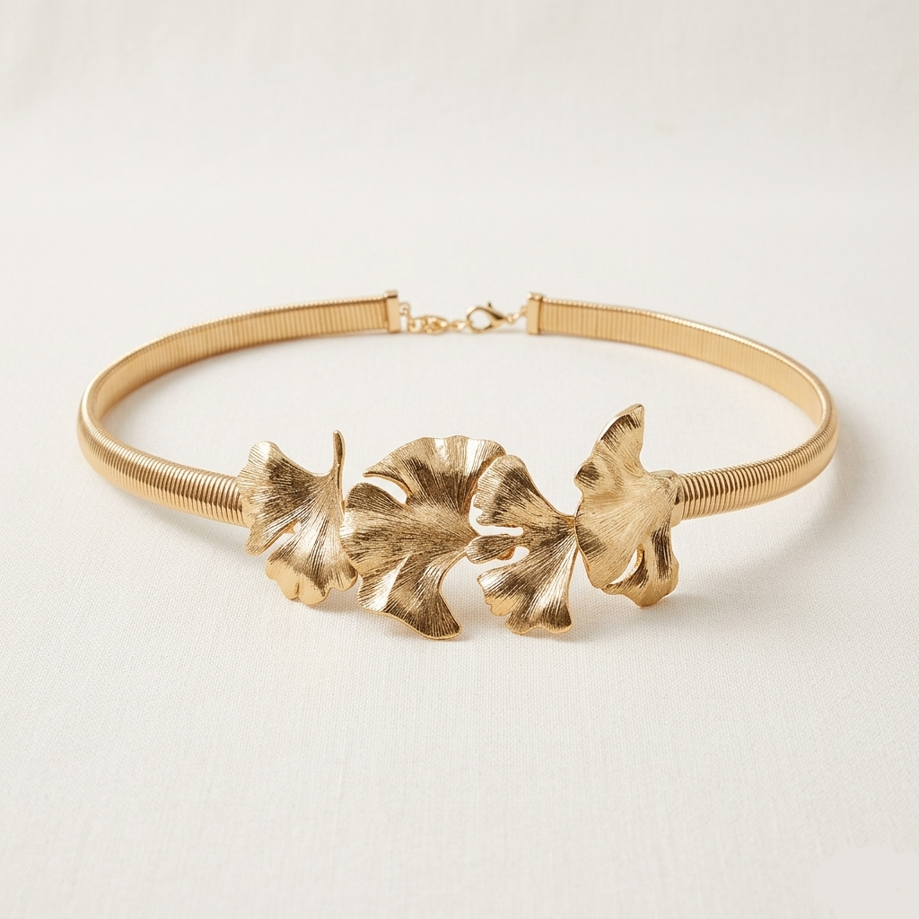 Gold Leaf Fashion Metal Belt