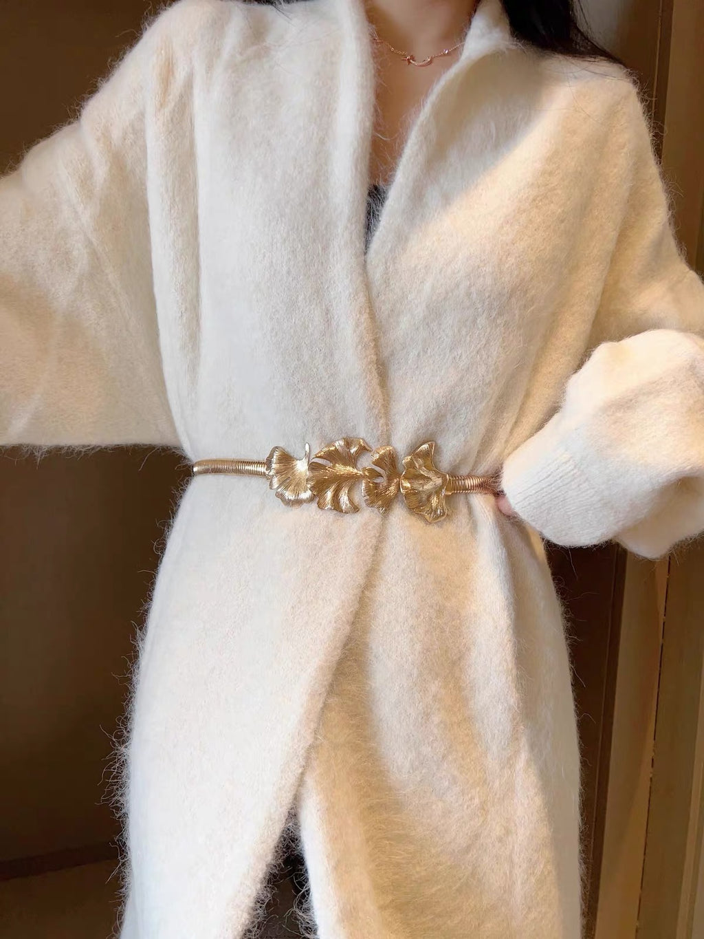 Gold Leaf Fashion Metal Belt