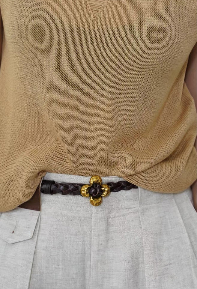 Aurelia Floral Braided Belt