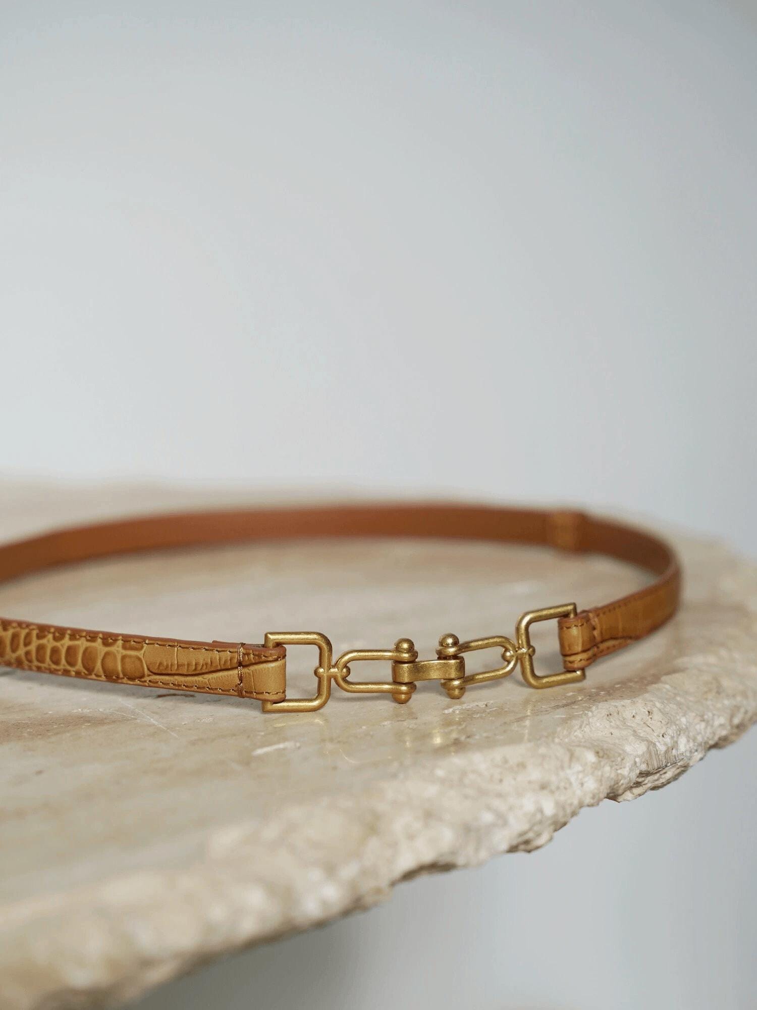 Minimalist Skinny Leather Belt