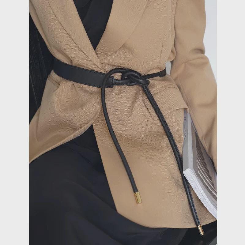 Wide Leather Knotted Belt