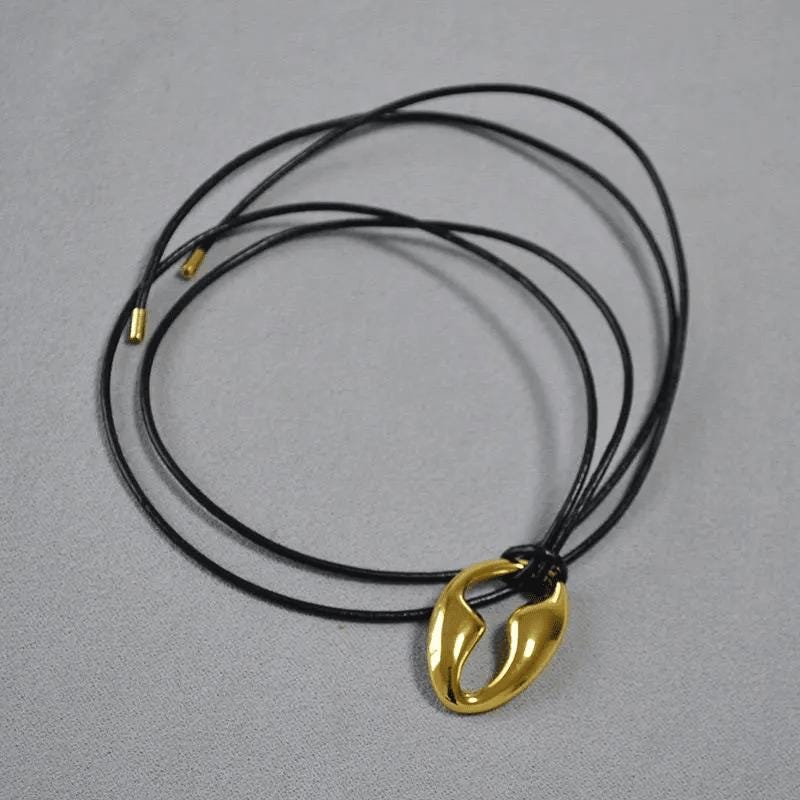 Extra Long Microfiber Rope Knotted Belt and Matching Necklace