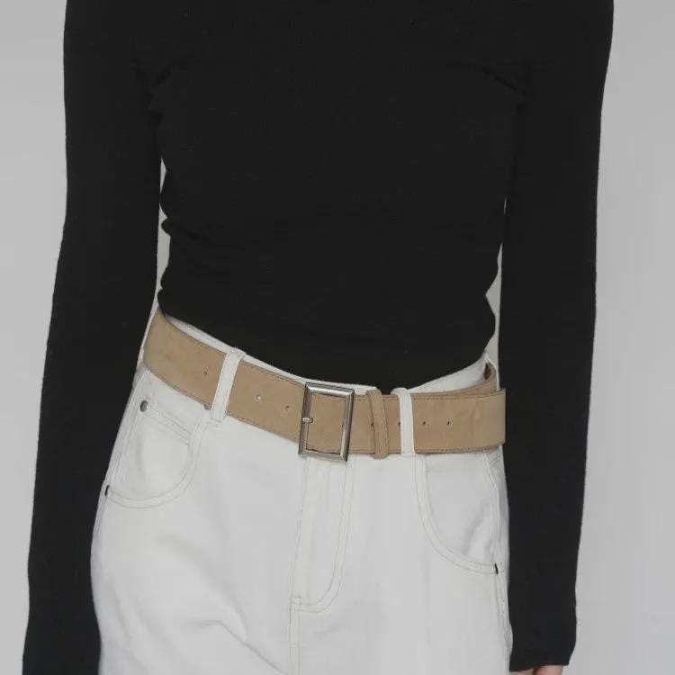 Wide Sueded Leather Belt