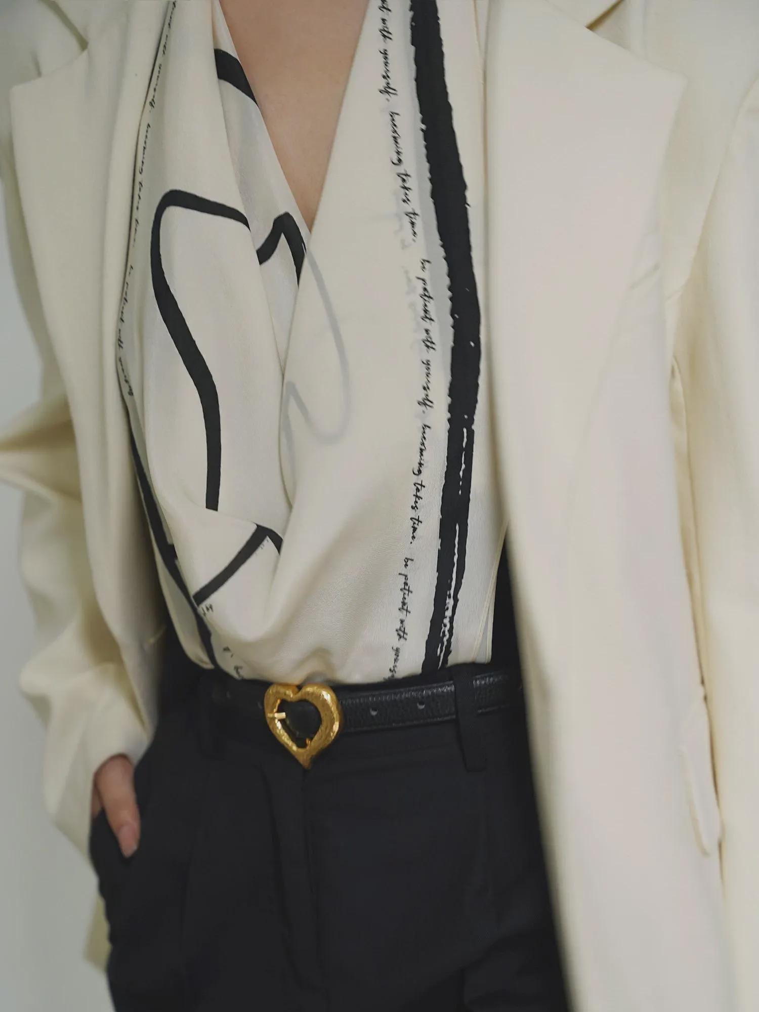 Leather Belt with Hammered Heart Buckle