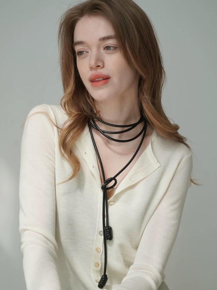 Lambskin Leather Rope with Knotted End