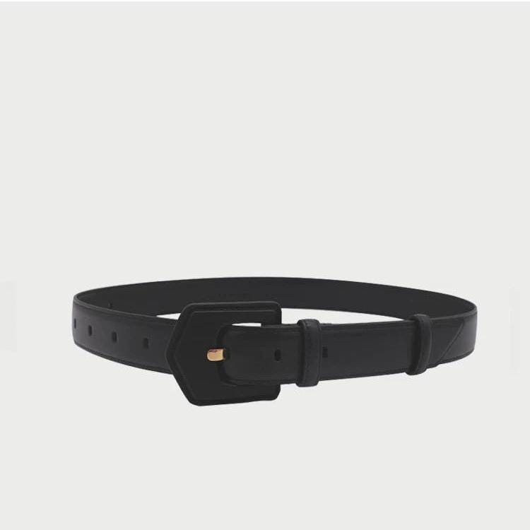 Wide Belt with Leather Buckle