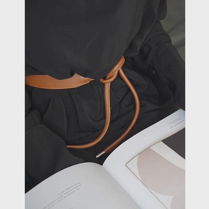 Wide Leather Knotted Belt