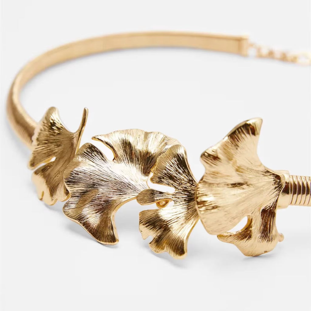 Gold Leaf Fashion Metal Belt