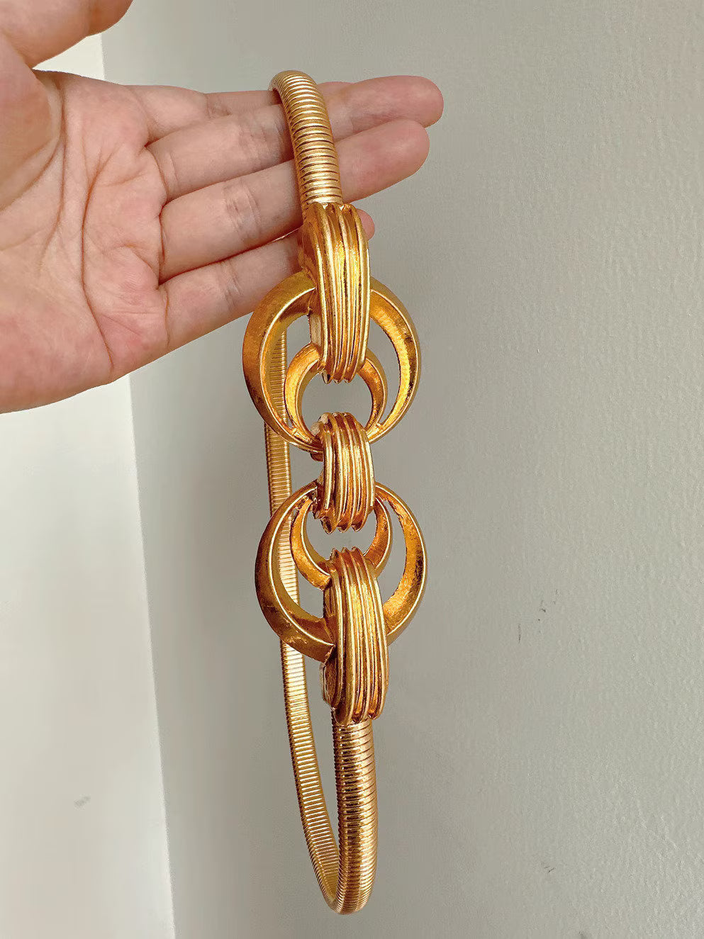 Geometric Gold Metal Belt
