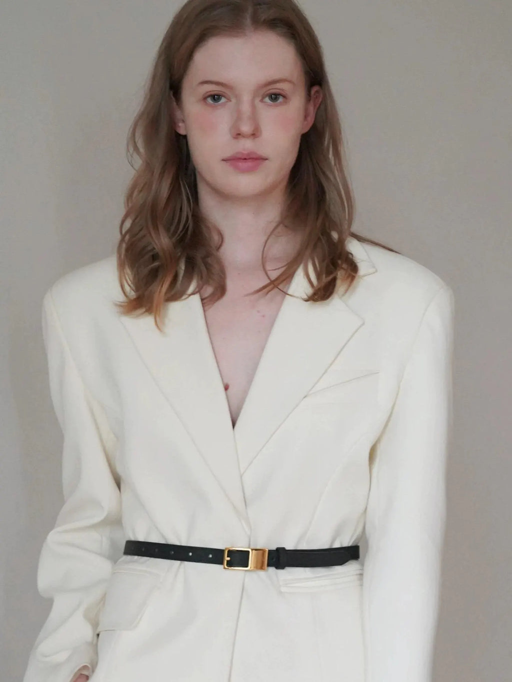 Minimalist Skinny Belt with Rectangle Buckle