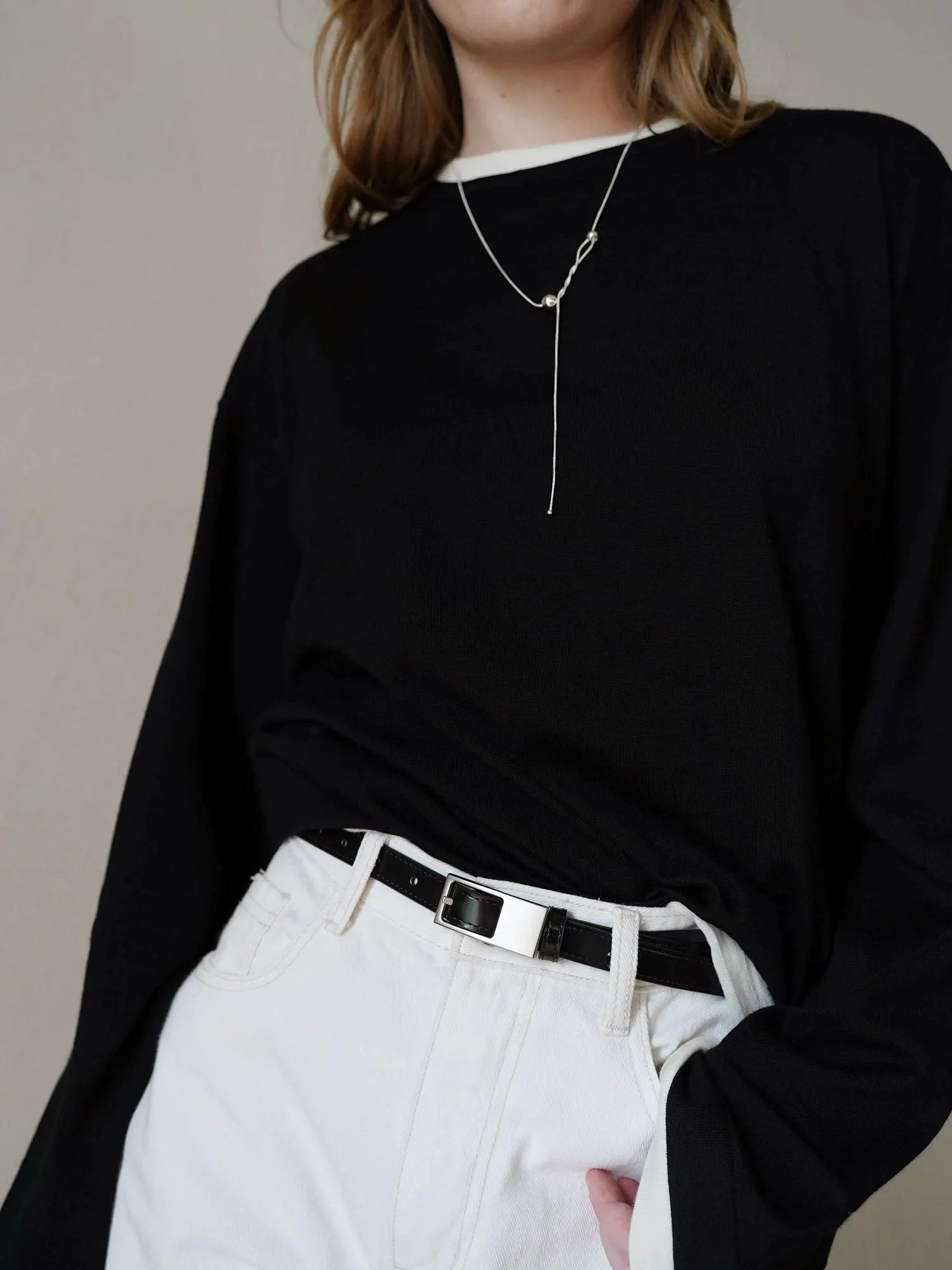 Minimalist Skinny Belt with Rectangle Buckle