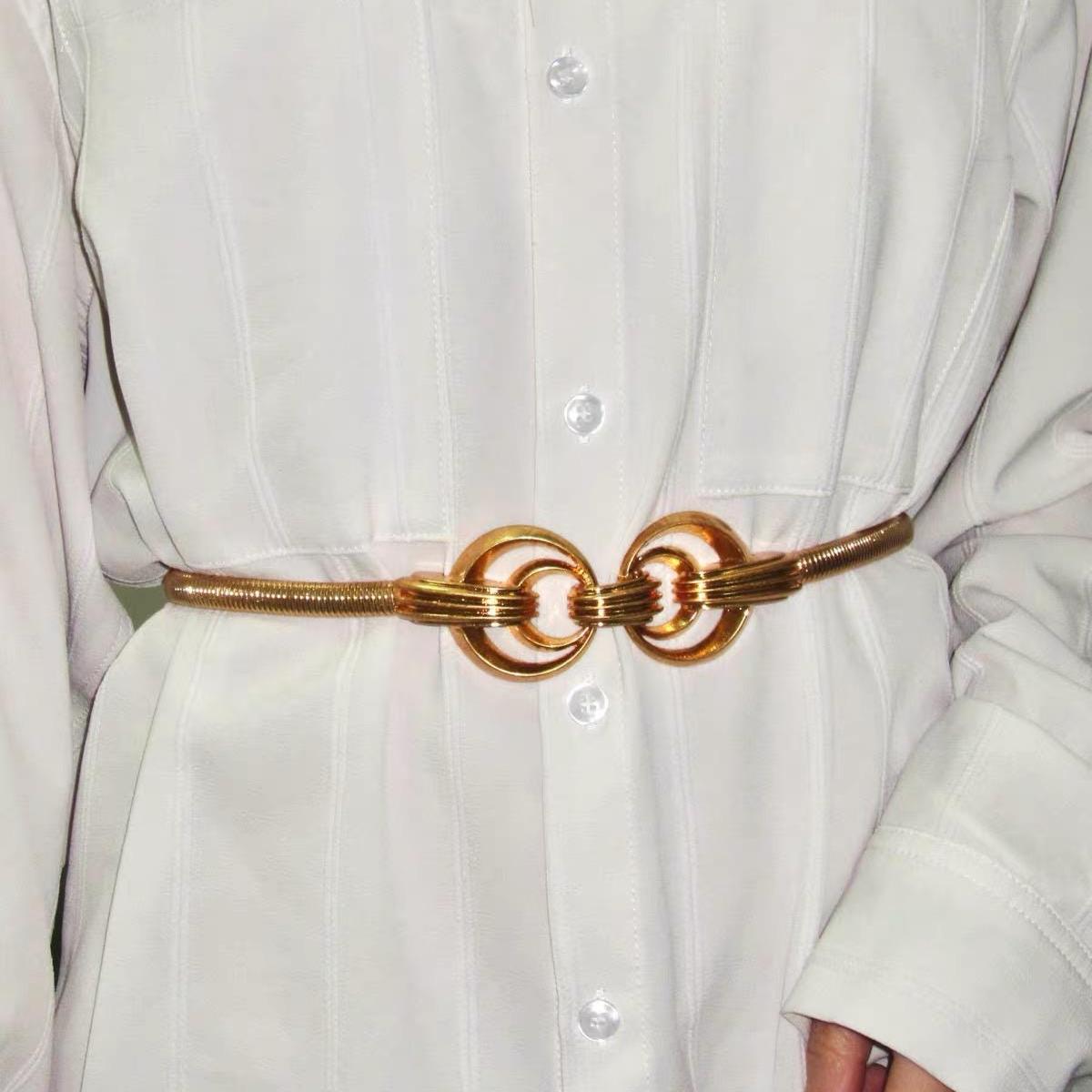 Geometric Gold Metal Belt