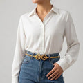 Geometric Gold Metal Belt