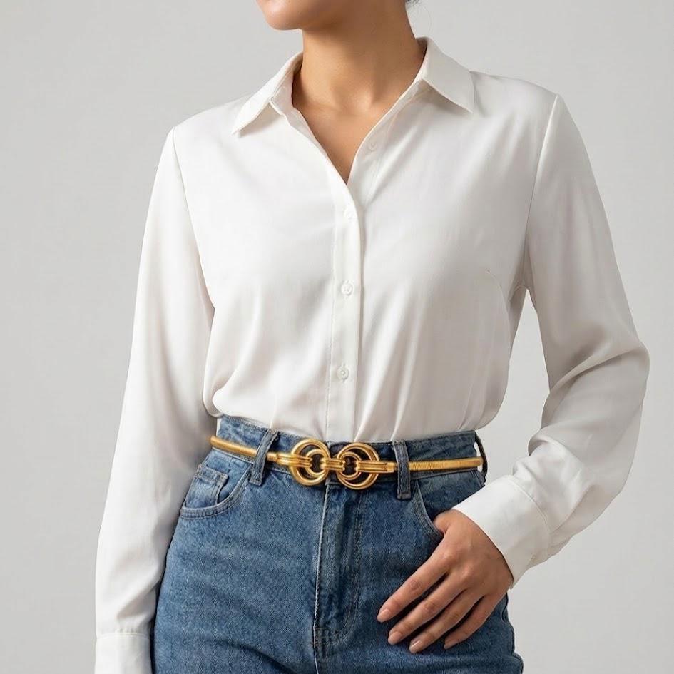 Geometric Gold Metal Belt