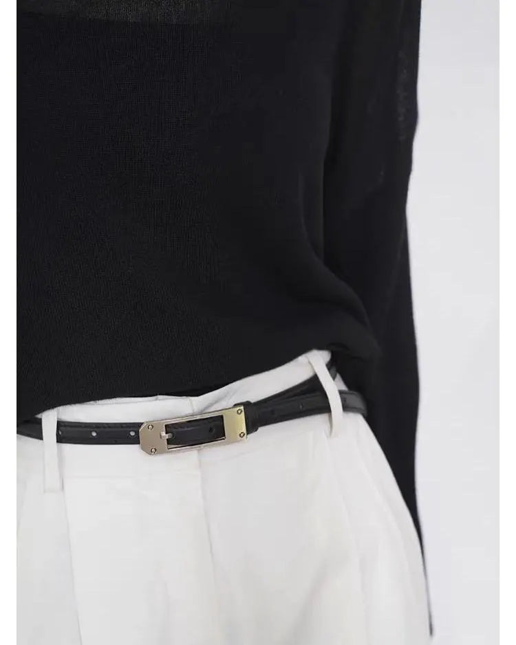 Sloane Skinny Leather Belt
