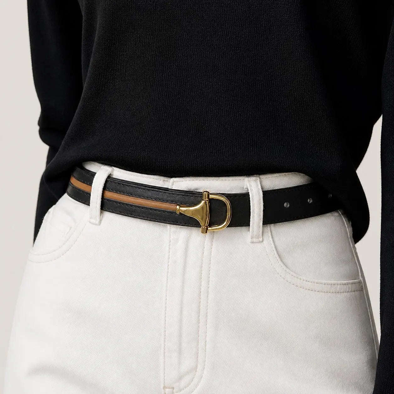 Dual Color Leather Belt